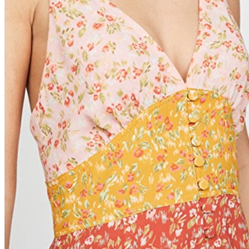 Divine Heritage Sleeveless Colorblock Maxi Dress